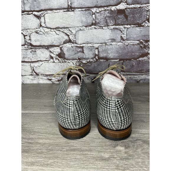 O'Quincy by Jan Palmen White Black Plaid Lace Up Oxfords Shoes Women 41EU/10.5US - Picture 7 of 16